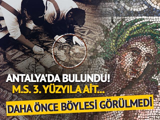 M.S. 3. Y&uuml;zyıla ait nadir mozaik ortaya &ccedil;ıkarıldı