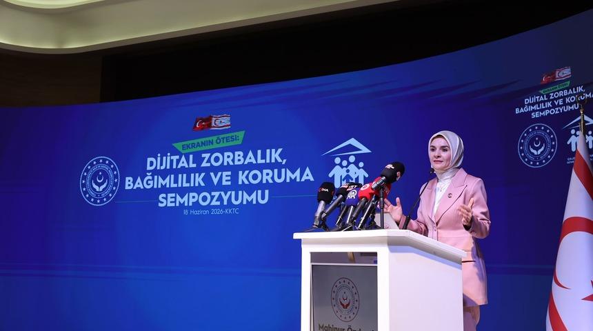 Aile ve Sosyal Hizmetler Bakanı G&ouml;ktaş, KKTC'de d&uuml;zenlenen sempozyumun a&ccedil;ılışında konuştu