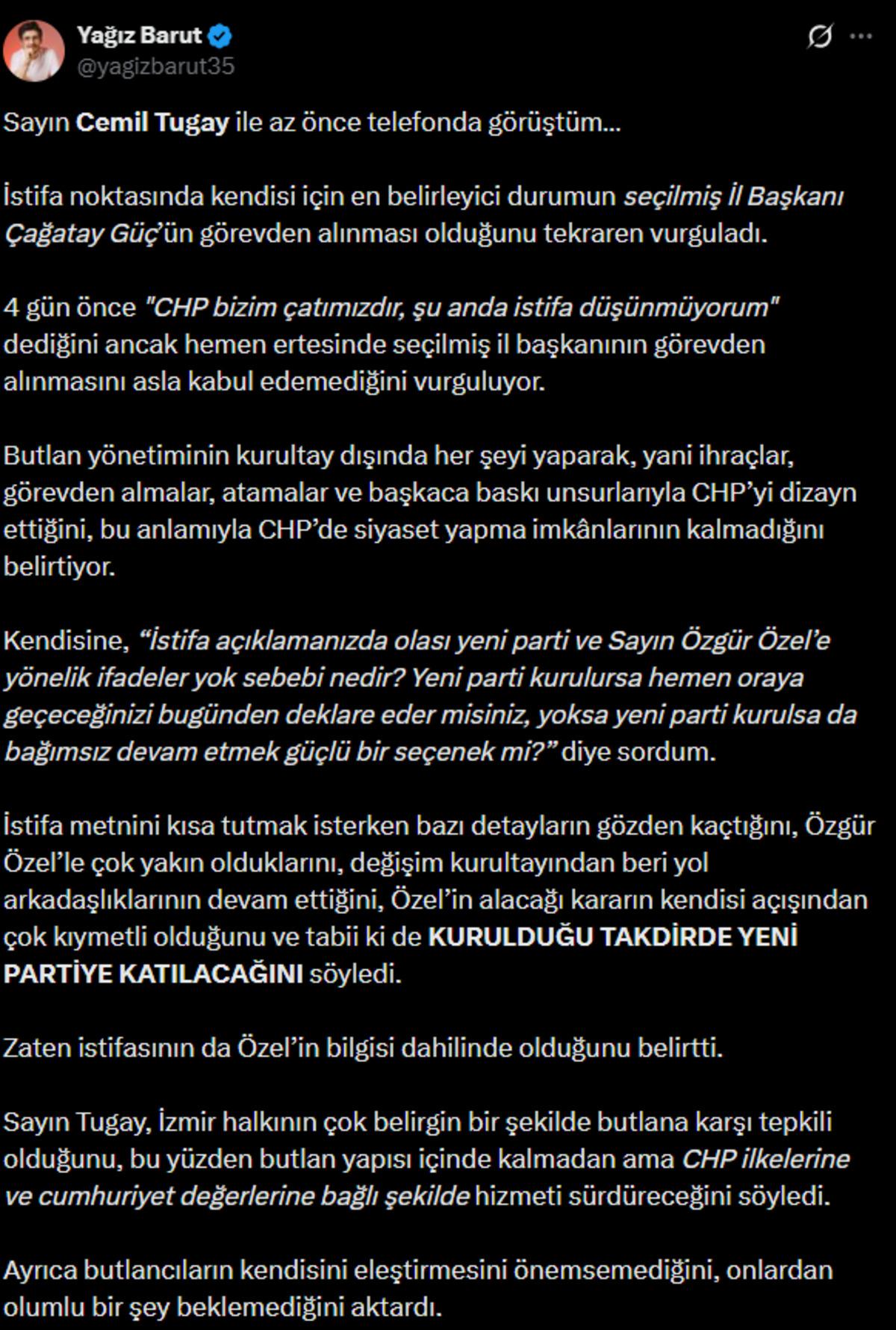 CHP den istifa eden Cemil Tugay dan "yeni parti" &ccedil;ıkışı 3