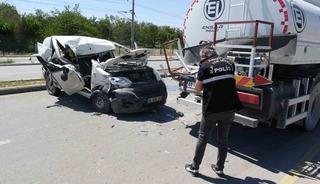 Malatya&rsquo;da su tankerine &ccedil;arpan aracın s&uuml;r&uuml;c&uuml;s&uuml; ağır yaralandı