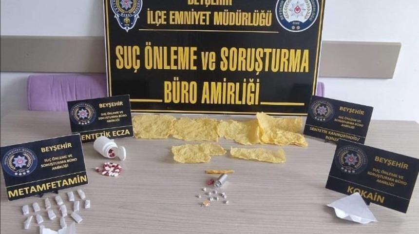 Beyşehir&rsquo;deki uyuşturucu operasyonunda 2 ş&uuml;pheli tutuklandı