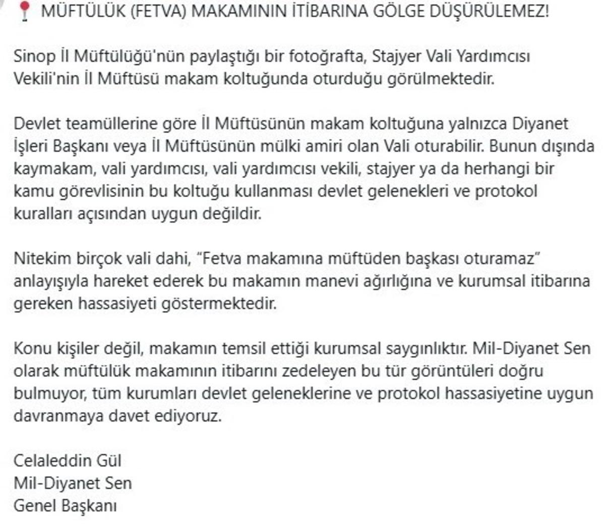 Müftülük makamı tartışması: "Fetva makamına müftüden başkası oturamaz" 2