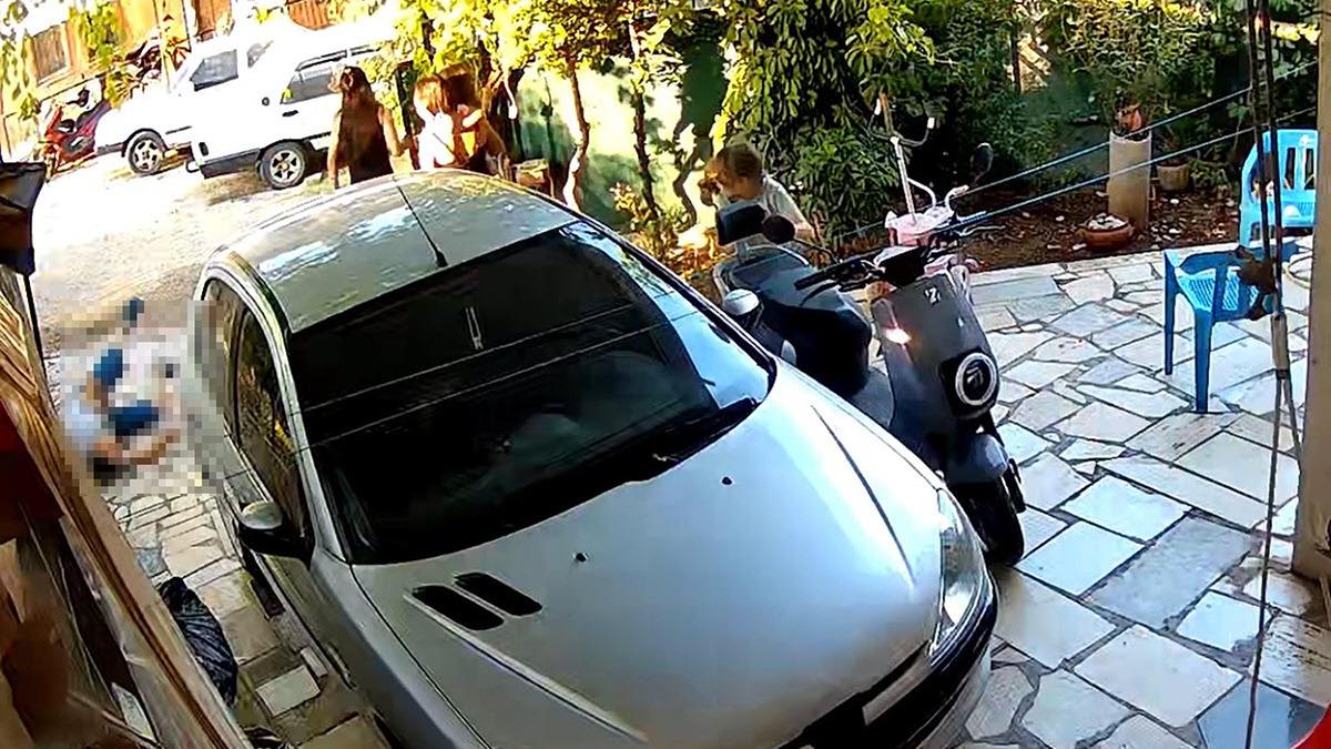 Bah&ccedil;e kapısı y&uuml;z&uuml;nden vurmuştu: Fethiye deki komşu dehşeti kamerada 5