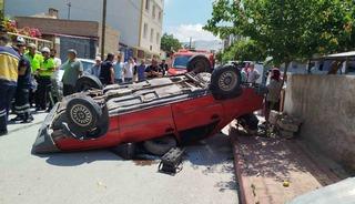 Niğde&rsquo;de otomobil ters d&ouml;nd&uuml;: 1 yaralı