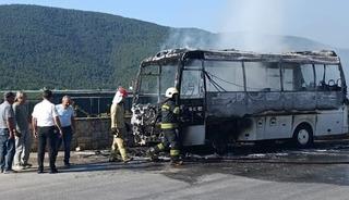 Muğla'da servis minib&uuml;s&uuml;nde yangın!