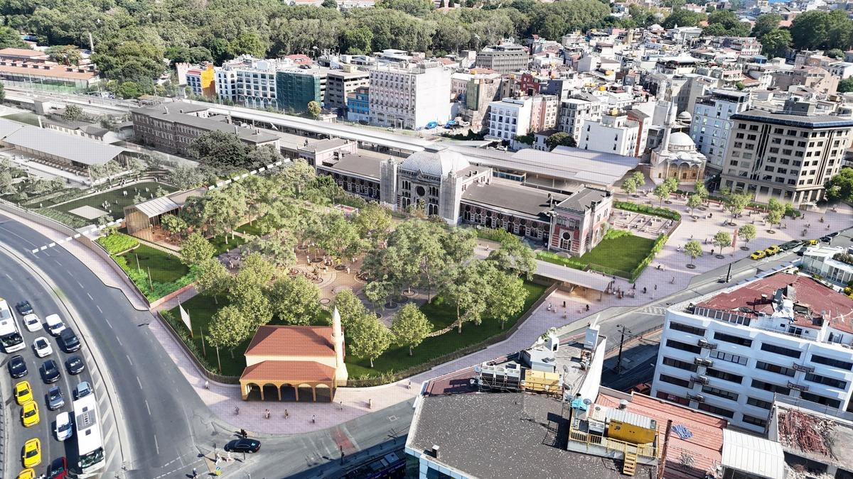Tarihi Sirkeci Garı ndaki değişim ilk kez paylaşıldı! Bakan Ersoy:  Yaşayan k&uuml;lt&uuml;r adasına d&ouml;n&uuml;şecek  2