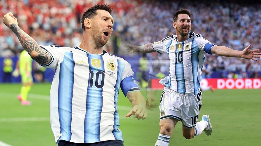 Tarihi gol, tarihi rekor! Lionel Messi D&uuml;nya Kupası tahtına oturdu