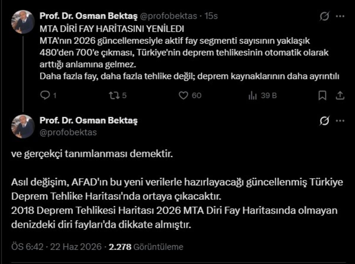 MTA verileri güncelledi, tedirginlik arttı! Bektaş tan Diri fay haritası açıklaması 3