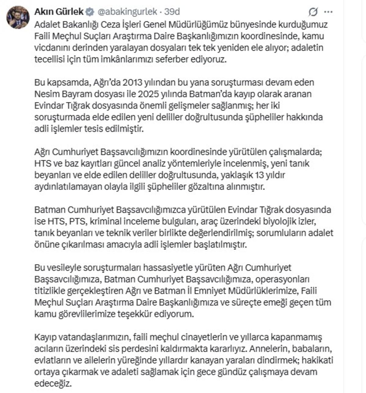 Ağrı ve Batman da işlenen iki cinayet yıllar sonra aydınlatıldı! 1