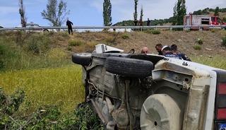 Yozgat&rsquo;ta takla atan otomobilde 2 kişi yaralandı