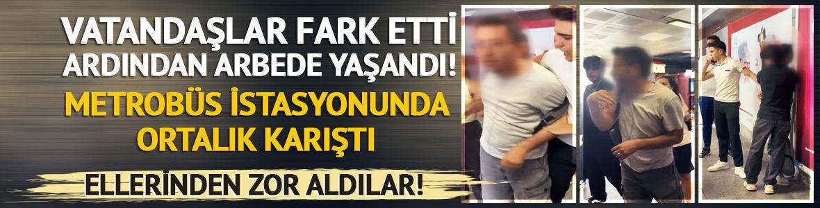 Metrob&uuml;ste gizlice kadının fotoğrafını &ccedil;ekti, ortalık karıştı