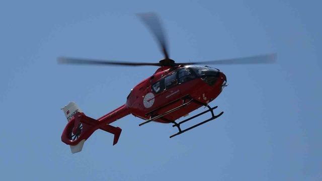 Yüksekten düşen kadının imdadına ambulans helikopter yetişti 1