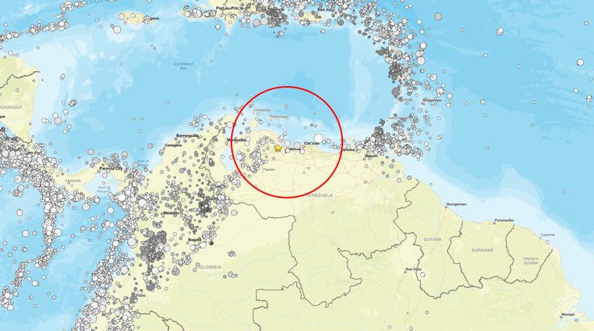 Son dakika | Venezuela'da 7.1 b&uuml;y&uuml;kl&uuml;ğ&uuml;nde deprem meydana geldi! Tsunami uyarısı verildi