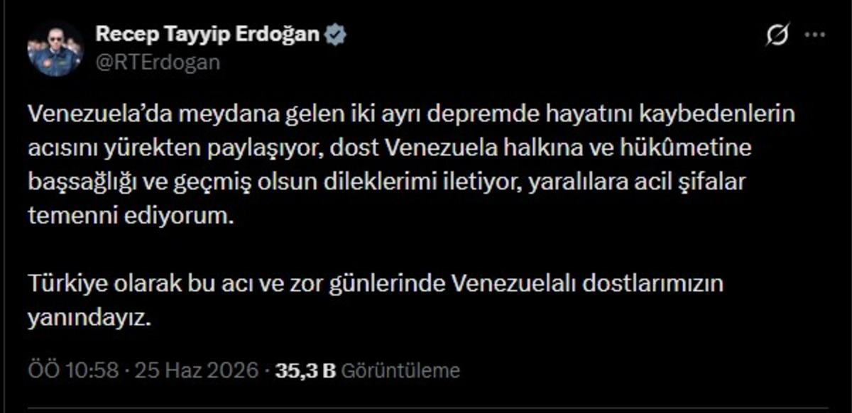 Erdoğan dan Venezuela mesajı: "T&uuml;rkiye olarak yanındayız" 1