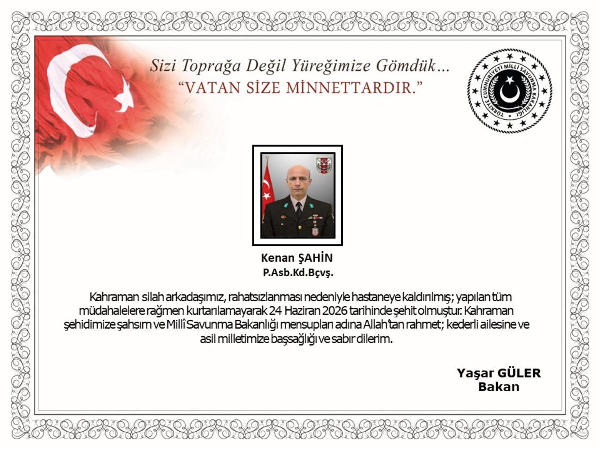 MSB acı haberi duyurdu: Şehidimiz var 1