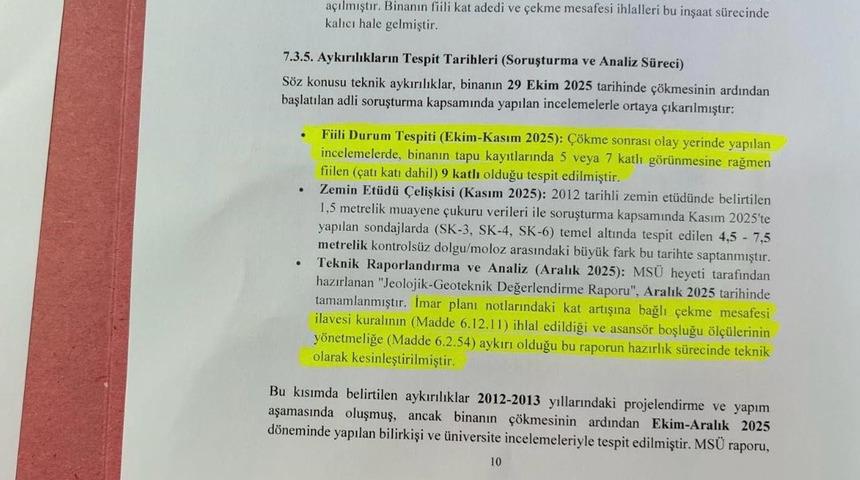 Gebze&rsquo;deki &ccedil;&ouml;ken bina ile ilgili nihai rapor savcılığa sunuldu