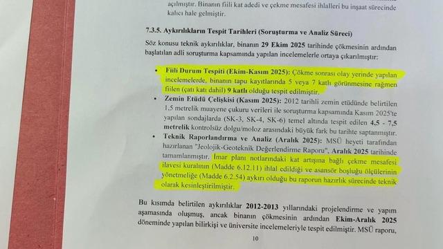 Gebze’deki çöken bina ile ilgili nihai rapor savcılığa sunuldu