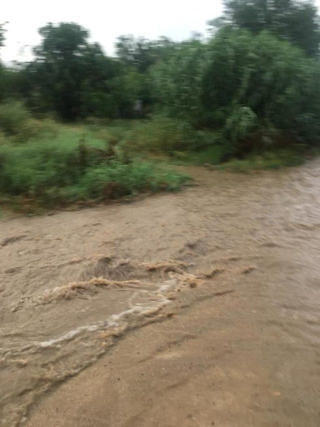 Sağanak yağış Ödemiş'in iki mahallesinde etkili oldu