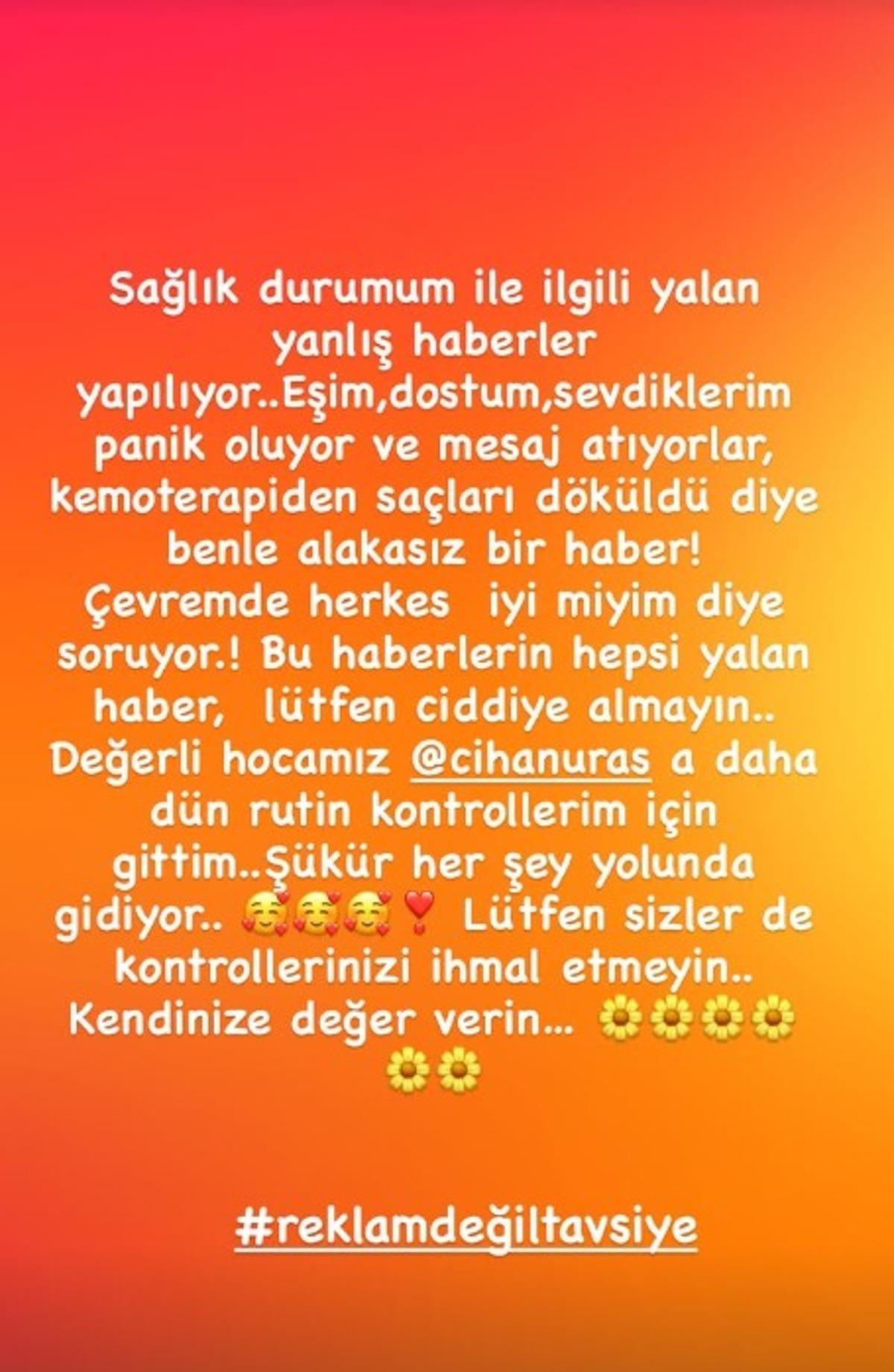 Hande Yener  kemoterapi g&ouml;r&uuml;yor  denmişti! A&ccedil;ıklama gecikmedi  2