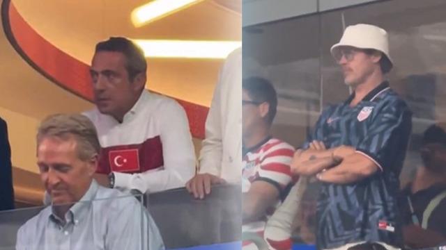 Ali Koç ve Brad Pitt Türkiye-ABD maçını yan yana izledi! Loca fiyatı ortaya çıktı 