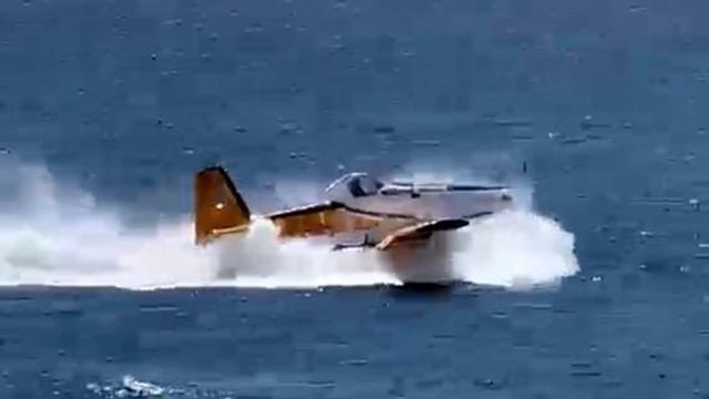 Çanakkale’de denizden su alan yangın söndürme uçağının kalkış yapamadığı anlar ortaya çıktı