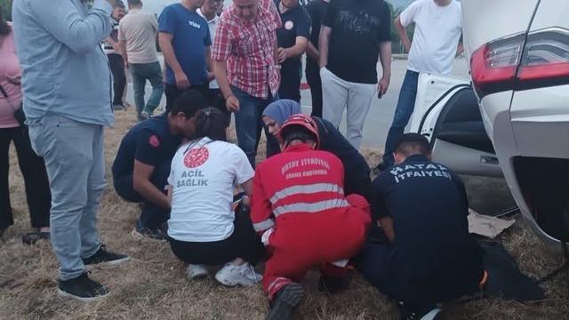 D&ouml;rtyol&rsquo;da takla atan otomobilin s&uuml;r&uuml;c&uuml;s&uuml; yaralandı 2