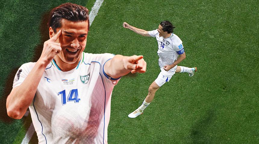 Shomurodov'dan D&uuml;nya Kupası'na damga vuran gol! xG değeri yok denecek kadar azdı