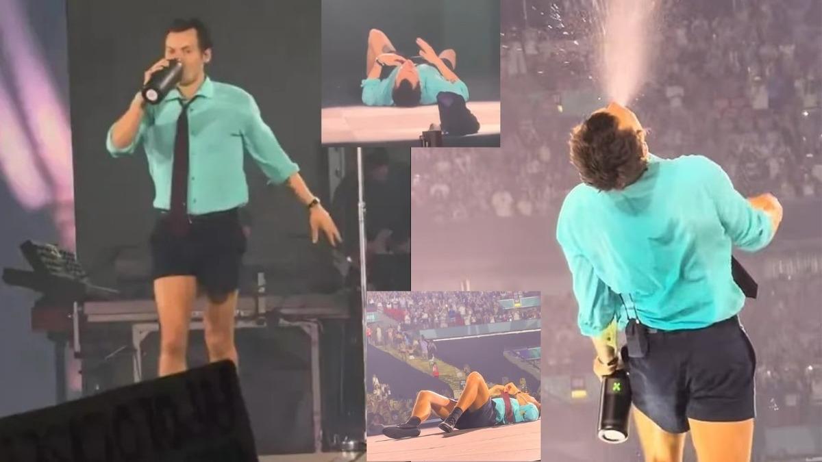 Kavurucu sıcakta konser verdi! Bir anda yere yığılınca korkuttu 3