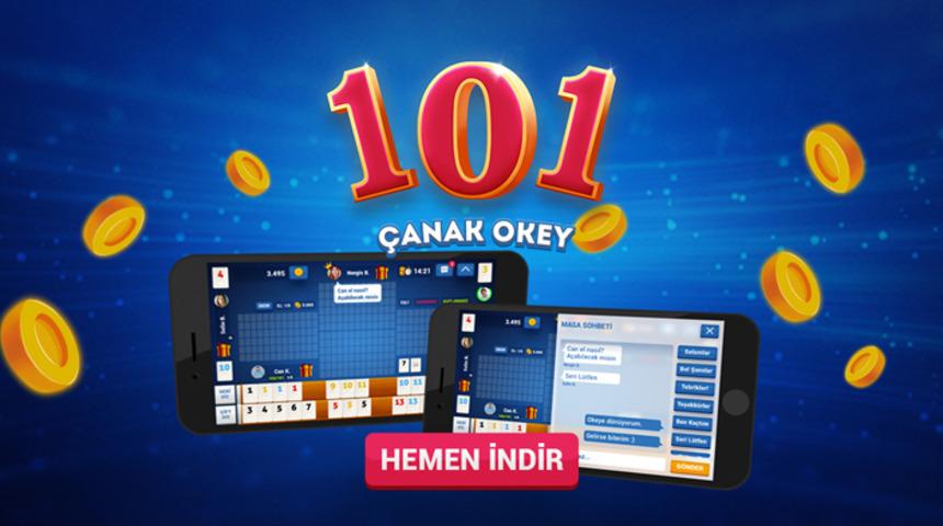 Popüler 101 Okey oyunu 101 Çanak Okey, Android ve iPhone'da