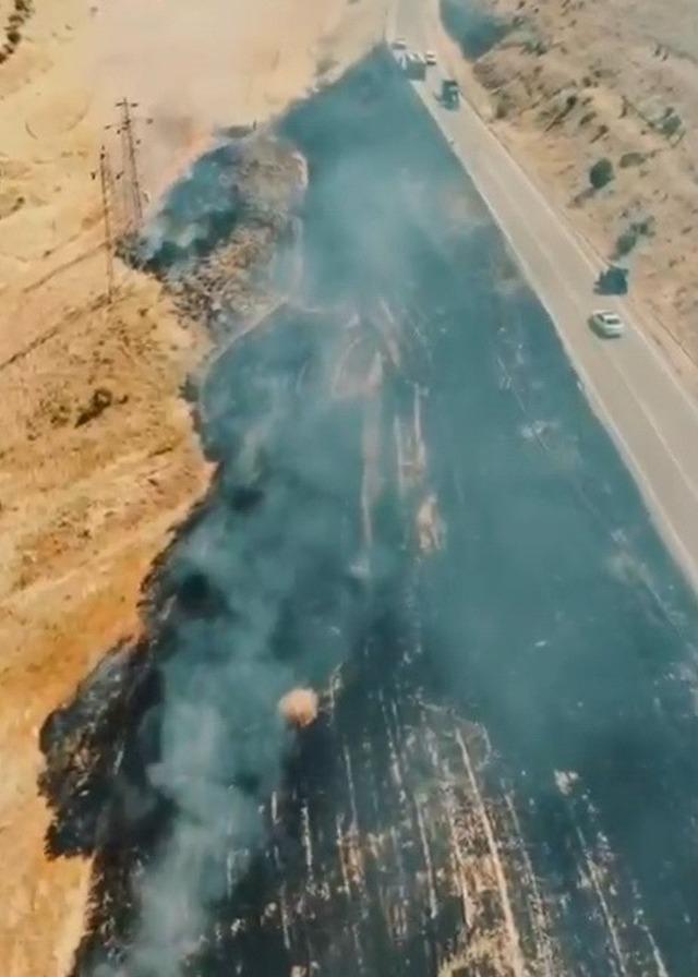 Buğday tarlası yangında zarar g&ouml;rd&uuml; 1