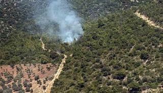 Milas Kazıklı Koyu&rsquo;nda makilik alanda yangın &ccedil;ıktı