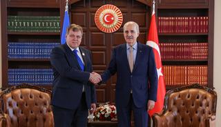 TBMM Başkanı Kurtulmuş, Estonya Parlamentosu Başkanı Hussar ile g&ouml;r&uuml;şt&uuml;