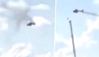 Helikopter kazası kamerada! 14 kişi &ouml;lm&uuml;şt&uuml;
