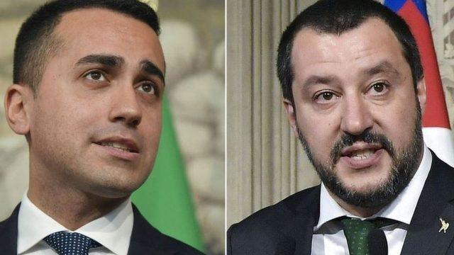 Beş Yıldız partisi lideri Luigi Di Maio ve Lig lideri Matteo Salvini