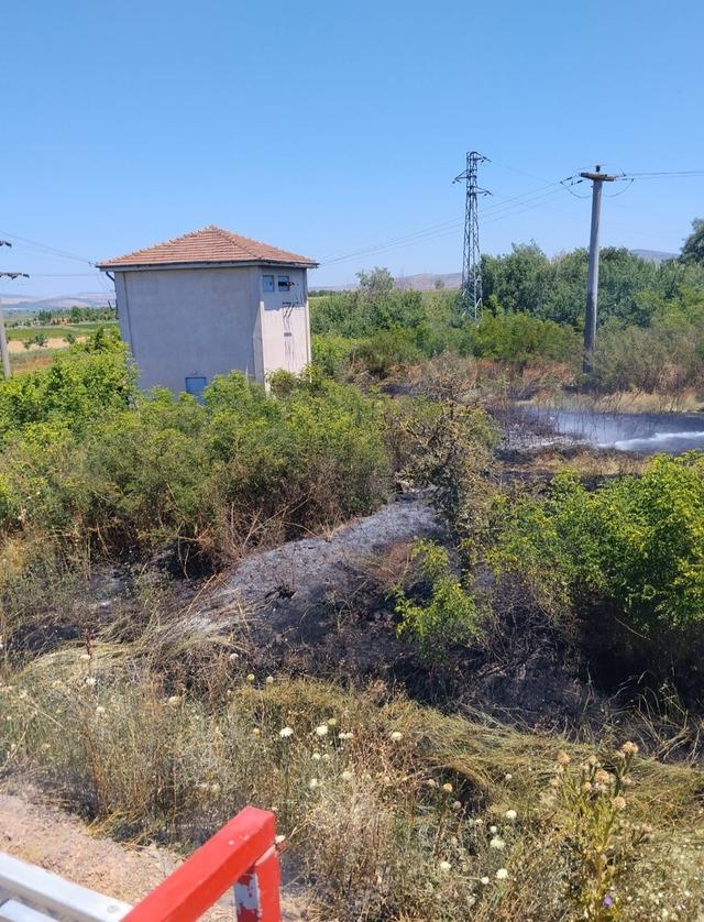 Balıkesir&rsquo;de ot yangını korkuttu 1