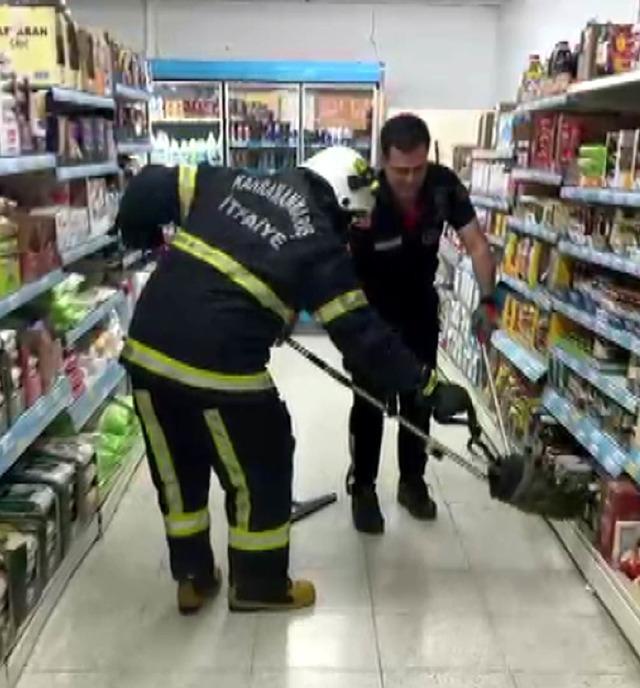 Kahramanmaraş ta markete yılan girdi! 1