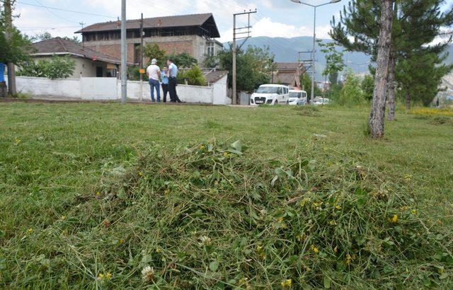 Parkta çim biçme makinesi çalındı