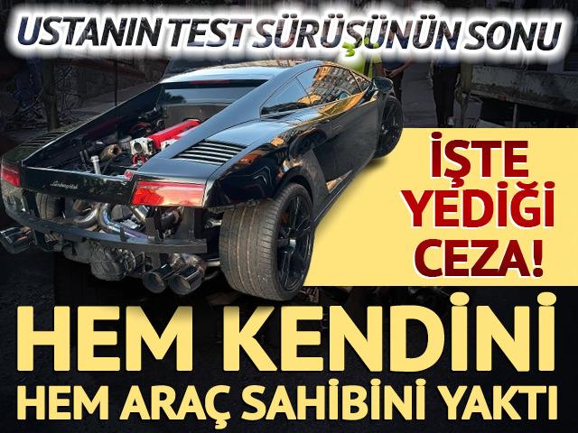 L&uuml;ks aracı test etmek isteyen usta hem kendini hem arabanın sahibini yaktı!