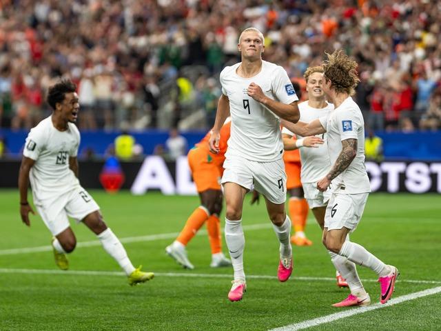 Haaland sahneye &ccedil;ıktı! Norve&ccedil; Fildişi'ni ge&ccedil;erek tur biletini kaptı