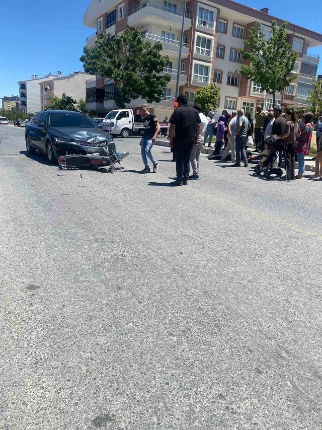 Nevşehir&rsquo;de otomobil ile motorlu bisiklet &ccedil;arpıştı: 1 yaralı 3