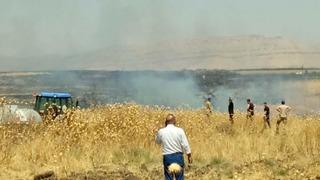 Mardin’de anız yangınına havadan ve karadan müdahale ediliyor