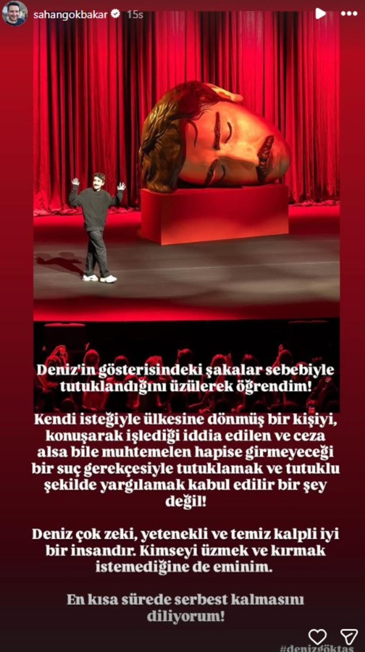 Şahan Gökbakar Deniz Göktaş ın tutuklanmasına tepki gösterdi! Kabul edilemez 1