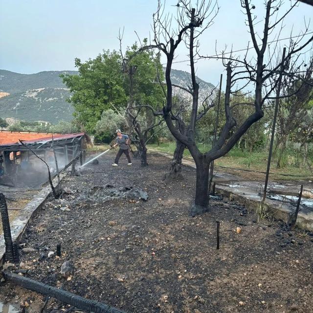 Bilecik&rsquo;te bir ahır &ccedil;ıkan yangında k&uuml;l oldu 1