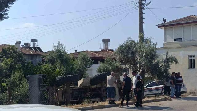 Bahçeye devrilen iş makinesinin sürücüsü hayatını kaybetti 4