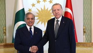 Erdoğan, Pakistan Başbakanı Şahbaz Şerif'le g&ouml;r&uuml;şt&uuml;