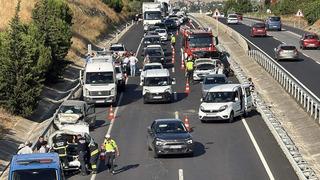 Tekirdağ'da zincirleme trafik kazası! 7 araç birbirine girdi