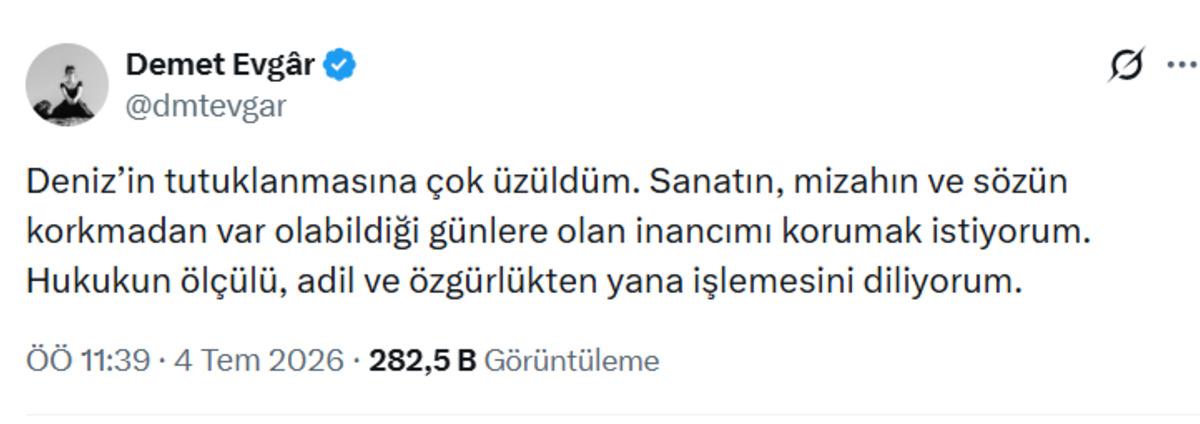 Demet Evgar dan Deniz Göktaş paylaşımı: Çok üzüldüm 2