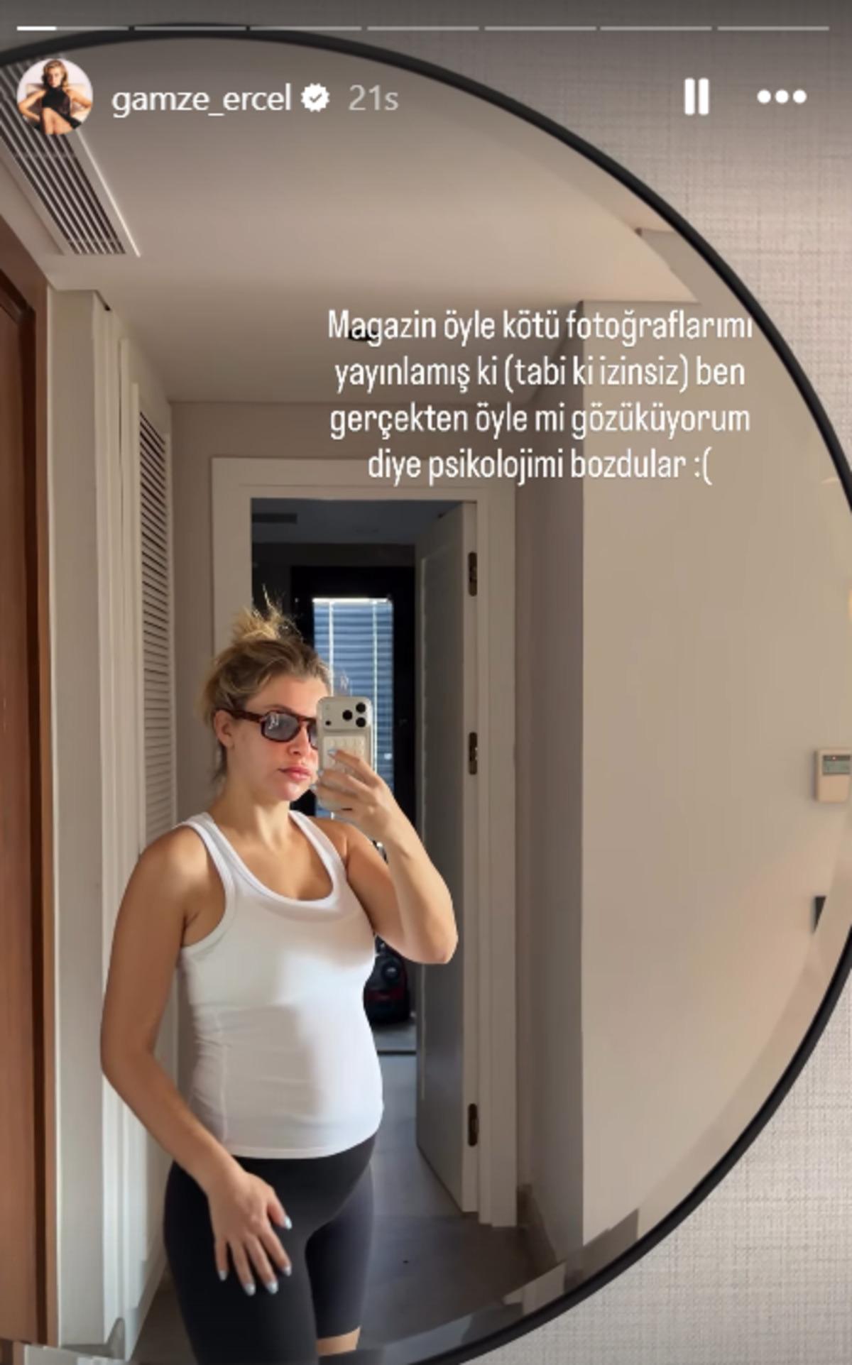 Gamze Erçel bikinili halinden rahatsız oldu! "Psikolojim bozuldu" 1