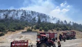 Kepsut&rsquo;ta yangınla m&uuml;cadele s&uuml;r&uuml;yor