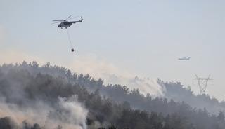 Balıkesir'de orman yangınına m&uuml;dahale s&uuml;r&uuml;yor